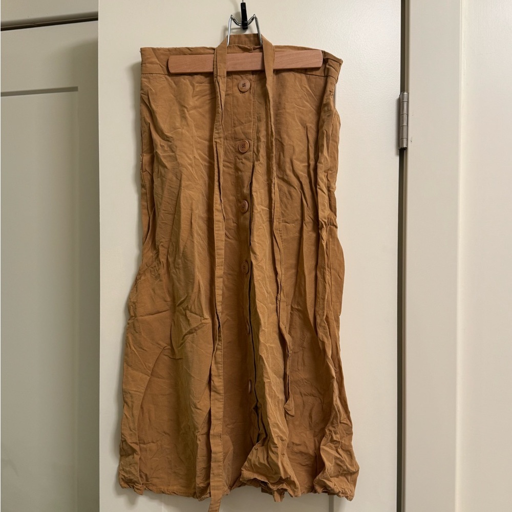 Tan Button-Down Skirt (German Fair Sustainable Fashion)